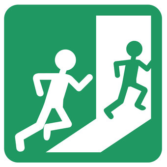 非常口ピクト 非常口,誘導,サイン,ピクトグラム,表示,避難,災害のイラスト素材