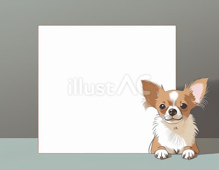 チワワ　犬　フレーム素材 犬,チワワ,小型犬のイラスト素材