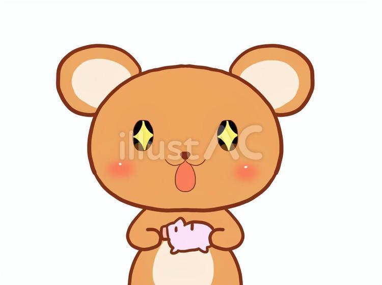 貯金箱とクマ 貯金箱,クマ,動物のイラスト素材