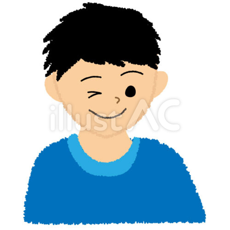 男性 男性,男の子,ウィンクのイラスト素材