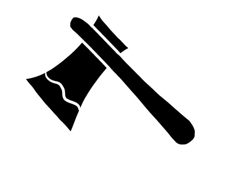 斧シルエット 斧,アウトドア,シルエット,手描き,diy,サバイバル,キャンプ,シンプル,背景透過,自給自足のイラスト素材