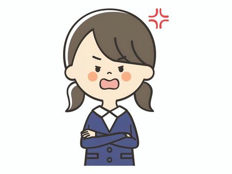 怒る女の子 怒る,イライラ,不満,ストレス,怒り,喧嘩,悪口,意地悪,説教,女の子のイラスト素材