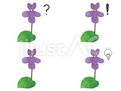 花のキャラの表情セット考 セントポーリア