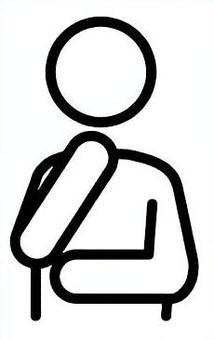 顎に手を置き悩む人や思い出した人 悩む,考える,人,アイコン,会社員,ビジネスマン,シンプル,黒,なるほど,思い悩むのイラスト素材