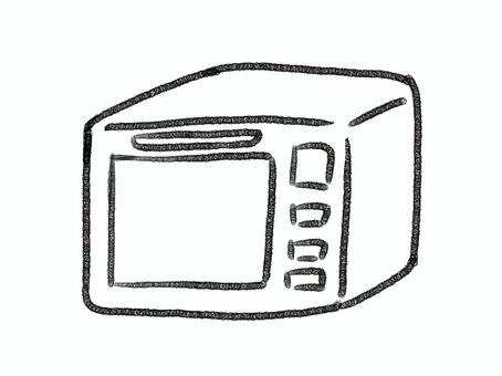 ゆるい電子レンジ線画 手描き,ゆるい,電子レンジ,家電,かわいい,ポップ,落書き,背景透過,素材,アイコンのイラスト素材