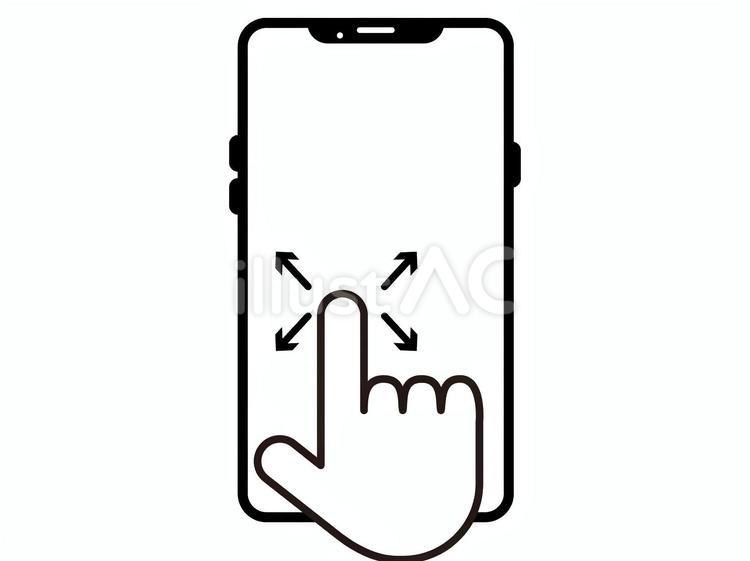 スマホ液晶　指操作アイコン　3　拡張 スマホ,アイコン,矢印のイラスト素材