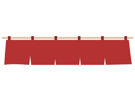 赤い5巾のれん のれん,フレーム,見出し,看板,お店,和風,販促,商店,営業中,入口のイラスト素材