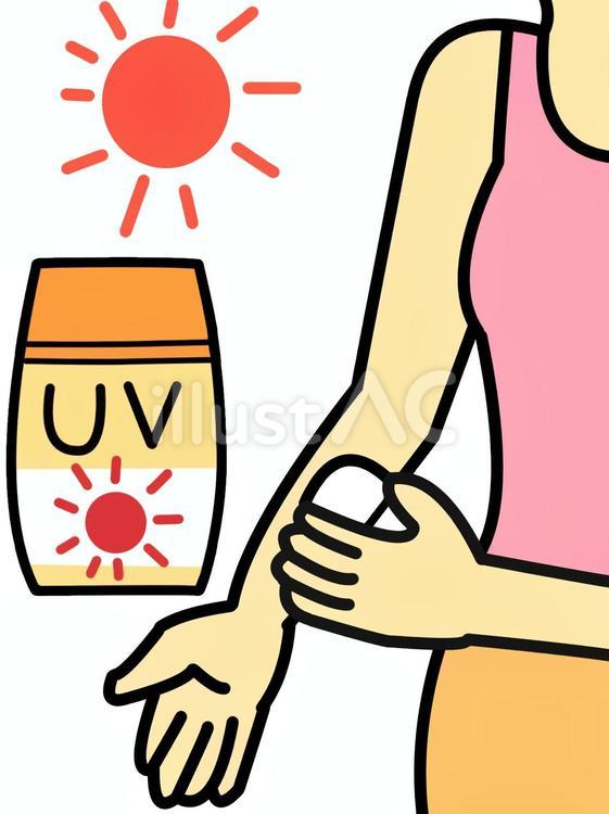 日焼け止めを塗る手 日焼け止め,塗る,夏のイラスト素材
