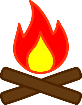 焚き火 焚き火,キャンプ,炎,シンプル,可愛い,イラストのイラスト素材