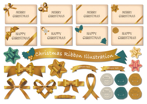 Illustration, christmas, ribbon, red, 