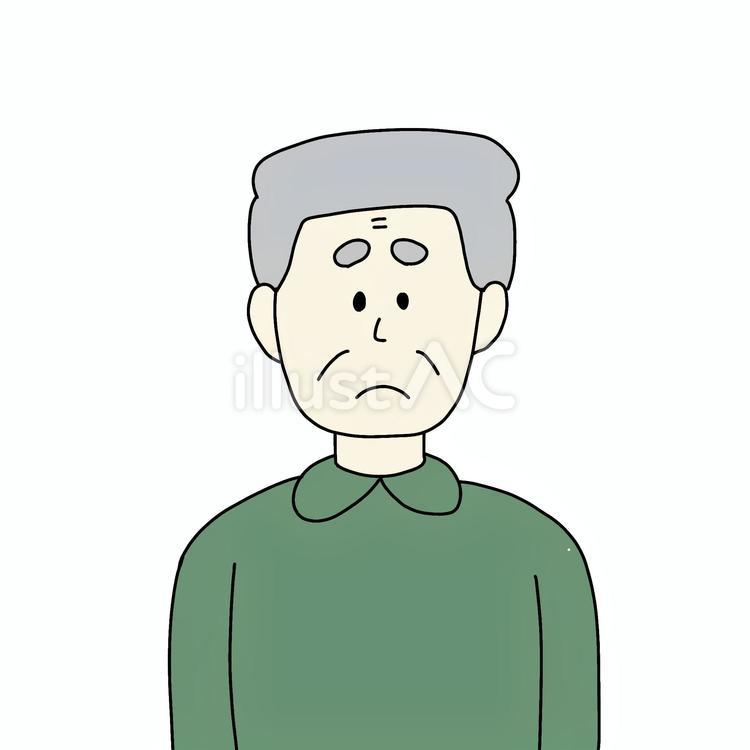怪訝の顔のシニア シニア,人物,シンプルのイラスト素材