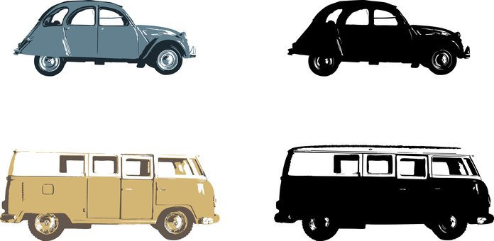 クラシックカーのおもちゃ クラシック,古い車,カー,トイ,おもちゃ,横,シルエット,タイヤ,ボディのイラスト素材