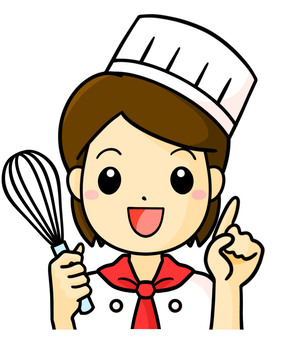パティシエ 泡だて器 案内 パティシエ 泡だて器 案内 女性,パティシエ,笑顔のイラスト素材