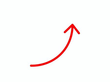 やじるし/矢印/アップ 矢印,やじるし,売り上げ,売上,上昇,上向き,上に,赤のイラスト素材