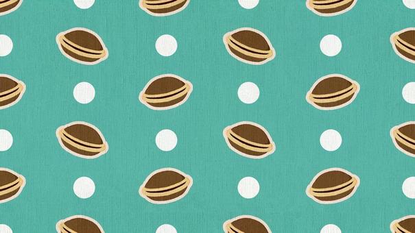 Dorayaki polka dot background green, JPG Dorayaki polka dot background green, dorayaki, japanese confectionery, food, JPG