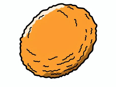 コロッケ コロッケ,ころっけ,ポテトコロッケ,揚げ物,フライ,プレーン,ソースなし,線画,主線あり,カラーのイラスト素材