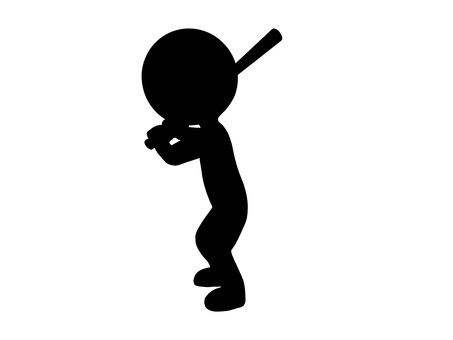 バッターのシルエット 高校野球,野球部,クラブ活動,バッター,スポーツ,アスリート,高校球児,バット,人物,全身のイラスト素材