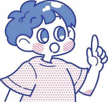 指をさす驚いた表情の男の子のイラスト 子ども,男の子,小学生,表情,ポーズ,指さし,発見,驚き,気づく,見つけるのイラスト素材