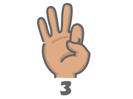指数字3(チャイナ) 3,数字,指,中国,アイコン,素材のイラスト素材