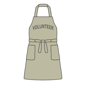 エプロン　ボランティア エプロン,衣料,作業着,ボランティア,前掛けのイラスト素材
