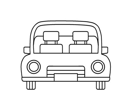 自動車（色なし 車,自動車,四輪,走る,移動,乗り物,交通,正面,可愛い,車両のイラスト素材