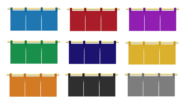 のれん　3枚　色違いセット のれん,店,商店,和風,フレーム,暖簾,老舗,シンボル,入り口,店舗のイラスト素材