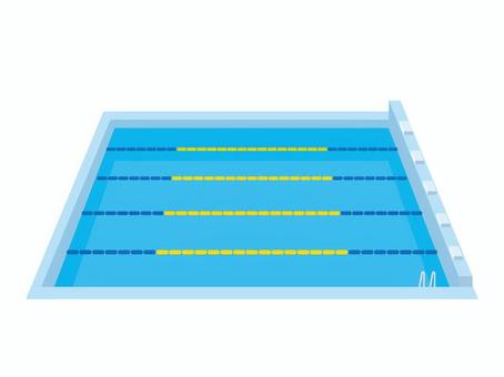 25メートルプール プール,25メートル,競技用,水泳,競泳,コースロープ,シンプル,夏,俯瞰,スポーツのイラスト素材