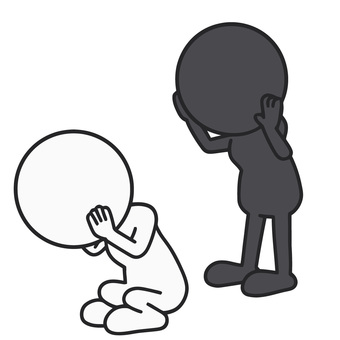 脅かす棒人間と怯える棒人間 棒人間,脅す,怯える,威圧,恐怖,驚き,威嚇,脅迫,威圧感,怯えのイラスト素材