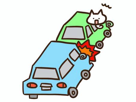 車が後ろから事故・追突されて驚くねこ 車が後ろから事故・追突されて驚くねこ 車,自動車,追突,事故,驚く,交通事故,ねこ,運転,ドライブ,交通安全のイラスト素材