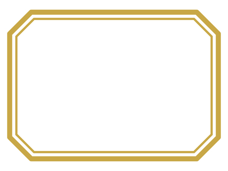 シンプルな四角形のフレーム28（金） フレーム,枠,ゴールド,金色,シンプル,四角形,長方形,額,アイコン,マークのイラスト素材