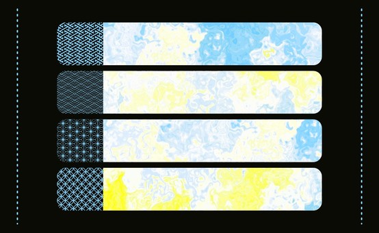 水黄マーブルの和柄帯エレメント 和柄,帯,長方形,横長,エレメント,模様,パターン,和,日本,麻の葉のイラスト素材