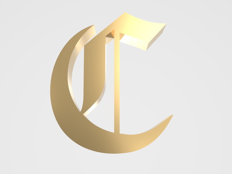 アルファベットC_old London 文字,ゴージャス,アルファベット,透過,png,old,london,金色,ゴールド,キラキラのイラスト素材