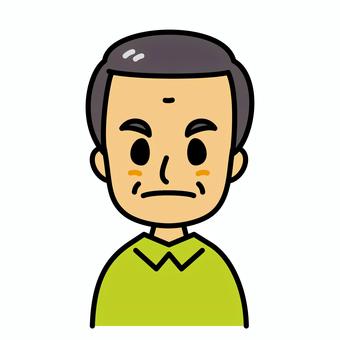 おじいさん　怒り顔 おじいさん,怒る,顔,不機嫌,シニア,怒り顔,不満,イライラ,怒っている,ムカムカのイラスト素材