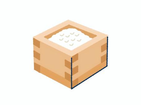 枡に入った米  枡,米,手描き,新米,精米,外国産米,古米,古古米,おいしい,ご飯のイラスト素材