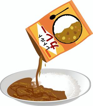 レトルトカレーリアル レトルトカレー,ご飯,かける,ルー,保存,食品,商品,保存食,袋,リアルのイラスト素材