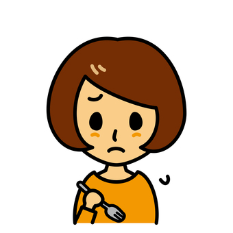 女性　食欲がない 女性,病気,食欲,症状,食べられない,若い,20代,30代,味覚異常,40代のイラスト素材