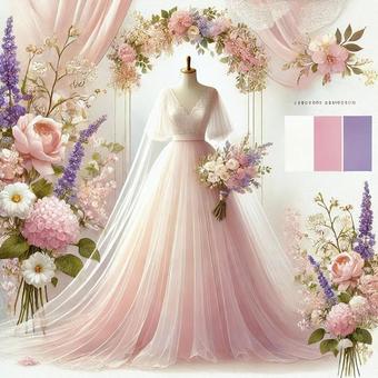 Beautiful wedding bouquet and dress, JPG Beautiful wedding bouquet and dress, wedding dress, wedding, wedding, JPG