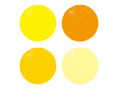 版画風円形フレーム4色セット01 フレーム,背景枠,飾り枠,囲み,囲み枠,円形,丸,版画,円,色背景のイラスト素材