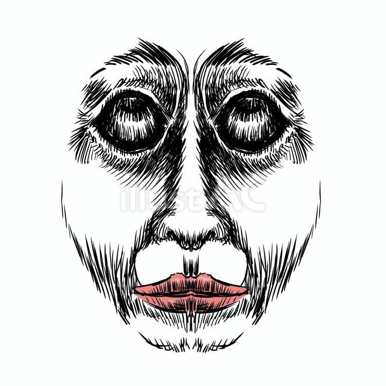 生気のを失った顔オワタ線画 絶望,オワタ,意気消沈のイラスト素材