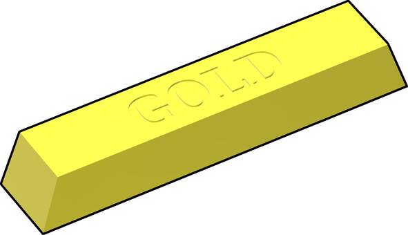 金の延べ棒 金属,貴金属,純金,延べ棒,金色,蛍光色,台形,3dcg,立体,デフォルメのイラスト素材