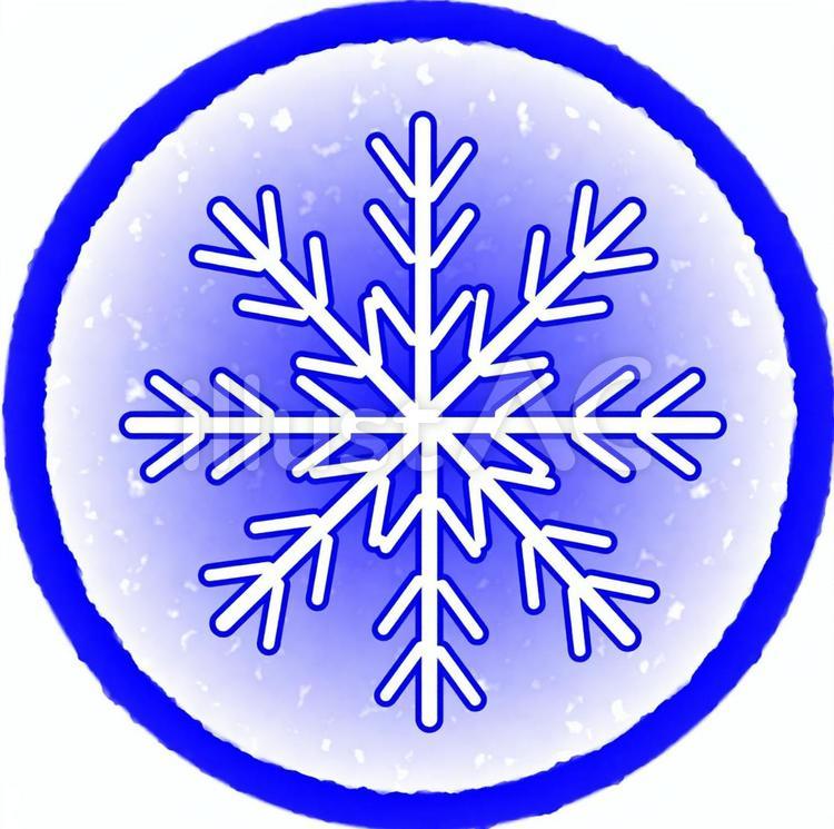 雪の結晶　青丸枠2 クリスマス,雪の結晶,雪のイラスト素材