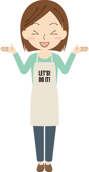 Illustration, female, apron, comparison, 