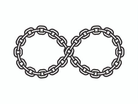 無限大マーク（鎖・太）03 無限大,インフィニティ,鎖,チェーン,記号,アイコン,マーク,シンプル,文字のイラスト素材