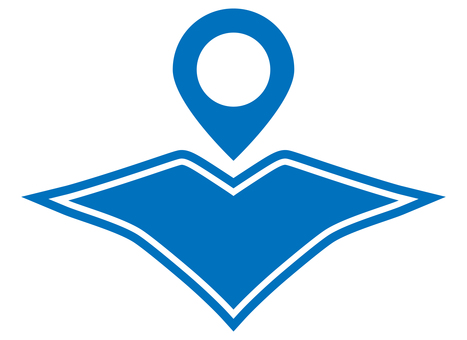 地図のアイコン 青 地図,ピン,マップ,ポインター,目標,目印,情報,案内,目的地,ガイドのイラスト素材