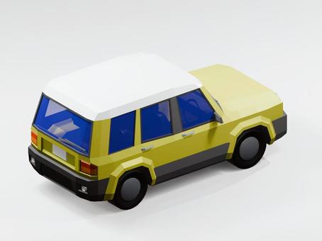 自動車CGイラスト02_リヤ 自動車,乗用車,四輪車,4wd,suv,クロスカントリー,立体,3d,cg,ローポリゴンのイラスト素材