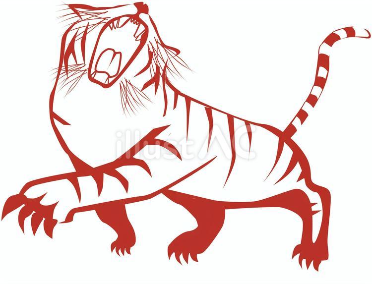 虎激しい　 虎,干支,吠えるのイラスト素材