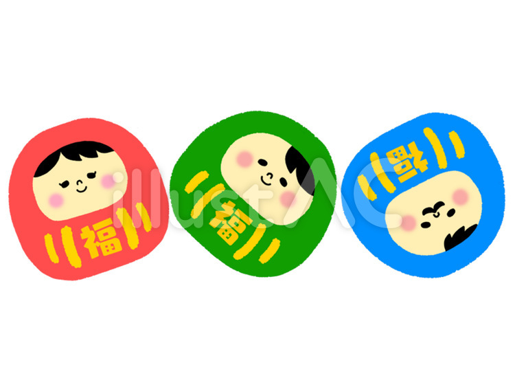 だるまさん だるま,転がる,赤のイラスト素材