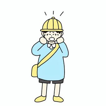 泣いている幼稚園児 こども,人物,シンプル,幼稚園児,幼稚園,泣く,悲しい,涙,保育園,育児のイラスト素材