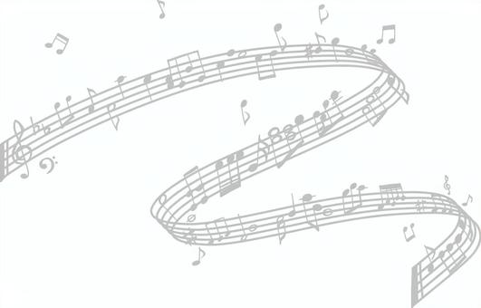 五線譜・音符のイラスト 音楽,楽譜,五線譜,音符,メロディー,リズム,背景,白黒,グレー,手書きのイラスト素材