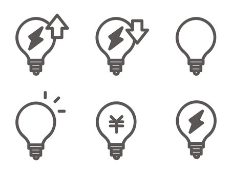 電球アイコンセット モノクロ 電球アイコンセット モノクロ 電球,電気,ヒント,リアクション,アイデア,オン,電灯,発見,ひらめき,ソリューションのイラスト素材